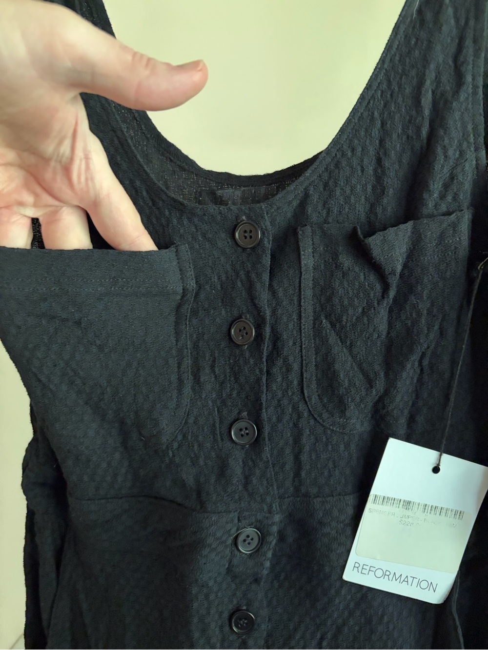 Reformation Black Button-Front Jumpsuit - Picture 7 of 7